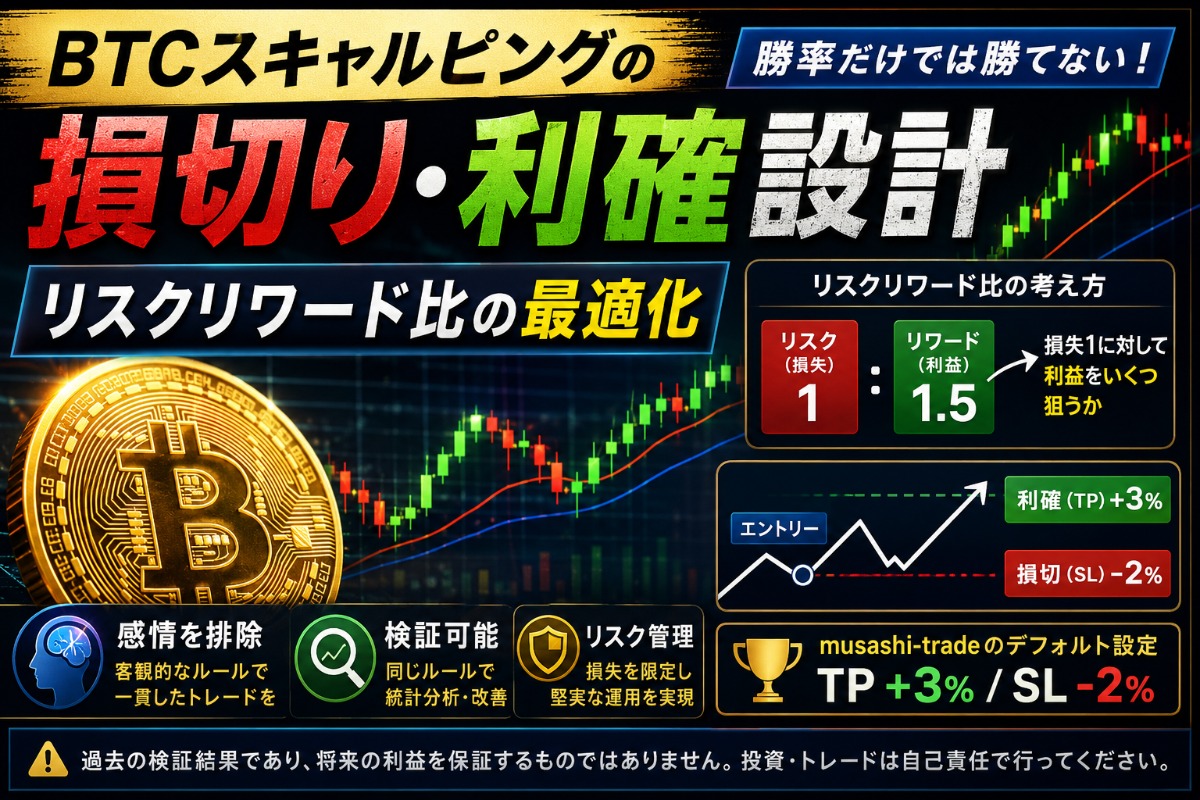 BTCスキャルピングの損切り・利確設計｜リスクリワード比の最適化